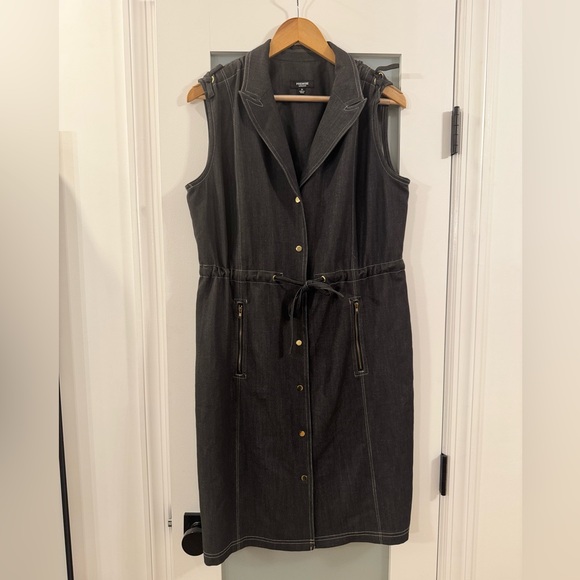 Premise Dresses & Skirts - Prestige Black Wash Sleeveless Denim Dress Size 16
